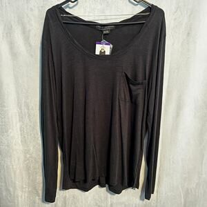 Social Standard by Sanctuary Black Dylan Long Sleeve Shirt New XXL